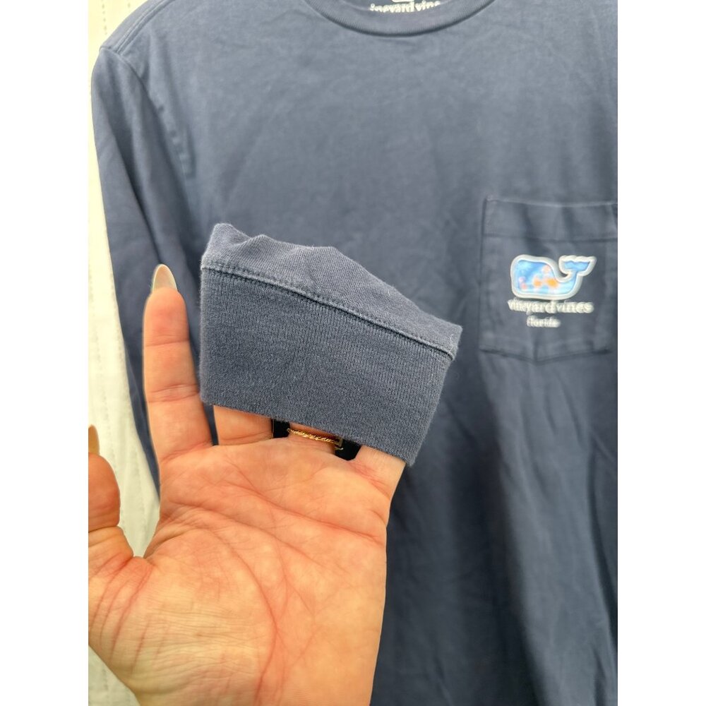 Vineyard Vines Adult TShirt Sz XS LS CrewNeck Jersey Knit Navy Blue Florida Logo - Picture 11 of 16